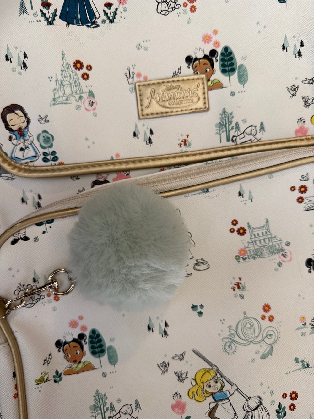 Disney Cream Girls' Illustrated Backpack with Pom Pom - Picture 3 of 6
